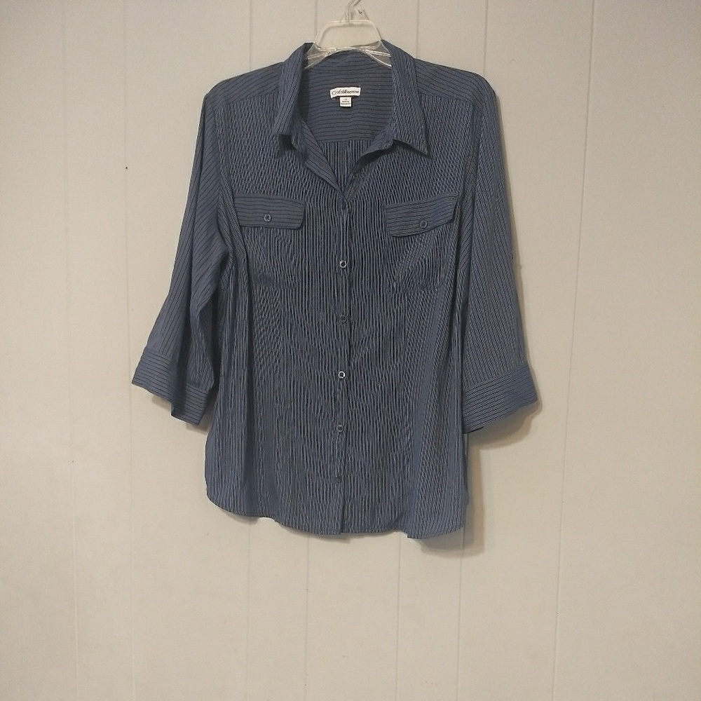 Croft & Barrow blue striped blouse